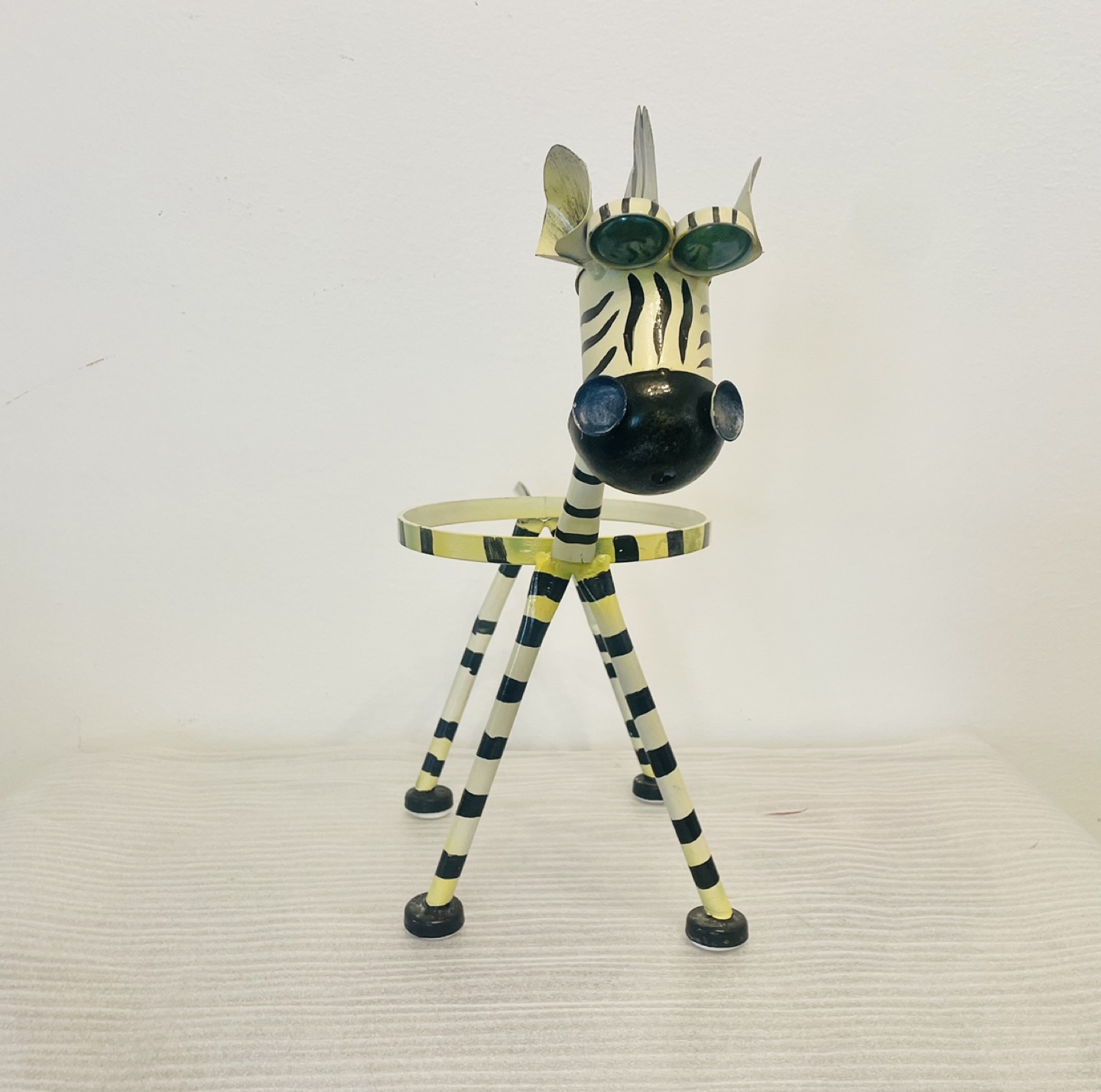 Wrought Iron Zebra Flower Pot/Vase Decor 7”R Pot/16”H x 18”L - photo 5