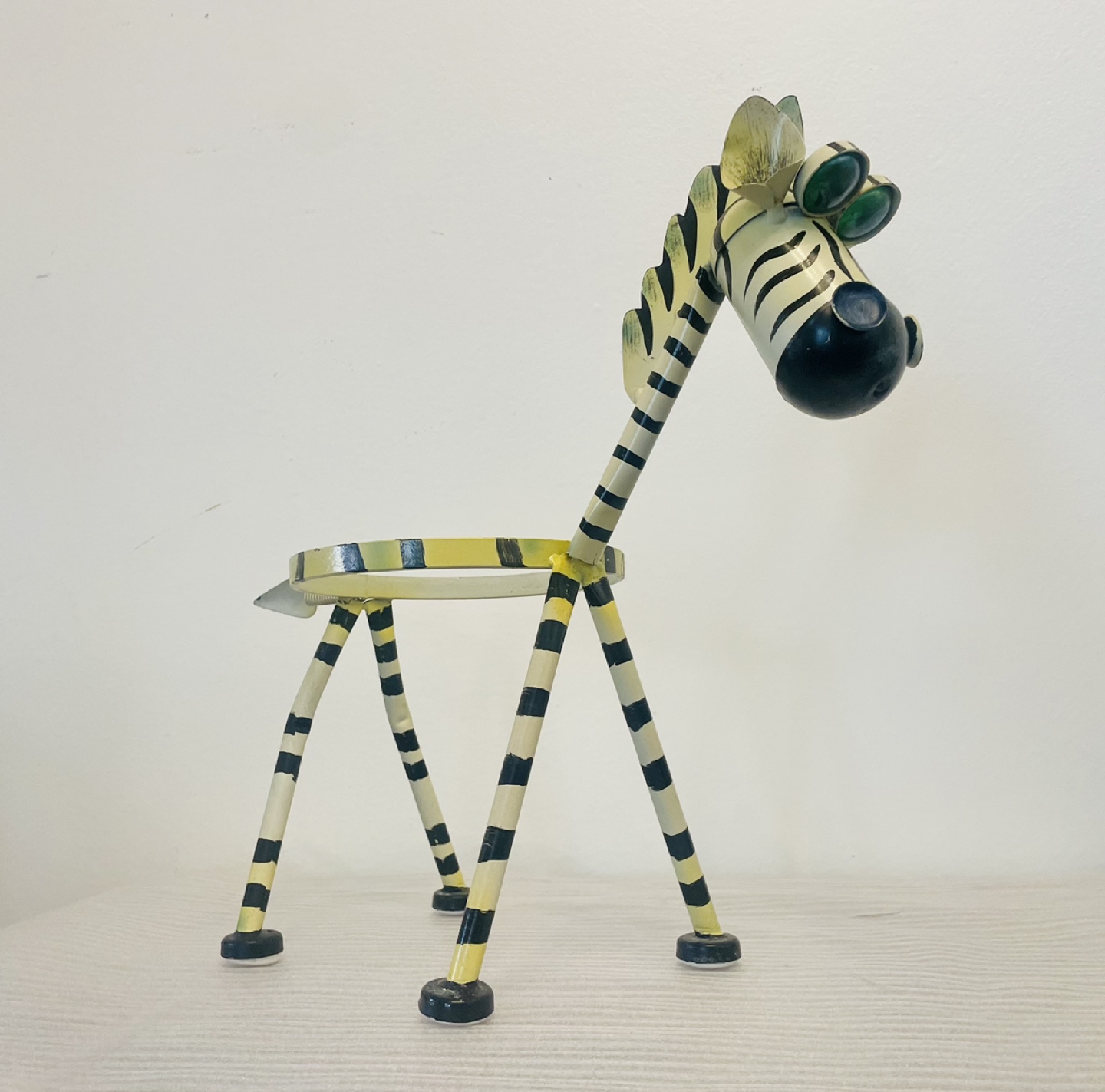 Wrought Iron Zebra Flower Pot/Vase Decor 7”R Pot/16”H x 18”L - photo 3