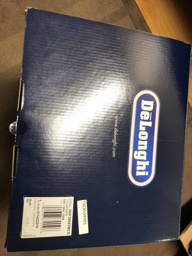 DeLonghi America HVF3555TB Bathroom Safe Fan Heater - photo 2