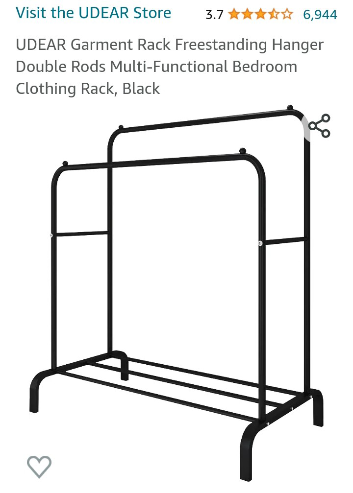 Sturdy! Double Clothes Rack with storage. image indicator(4)