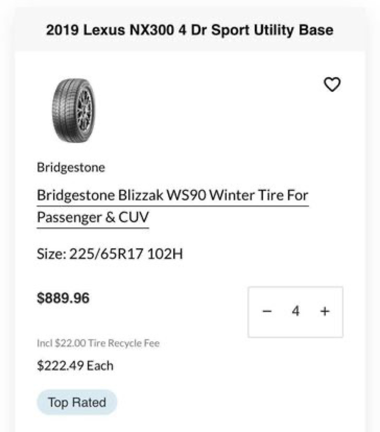 WINTER TIRE x 4 without rim - photo 2