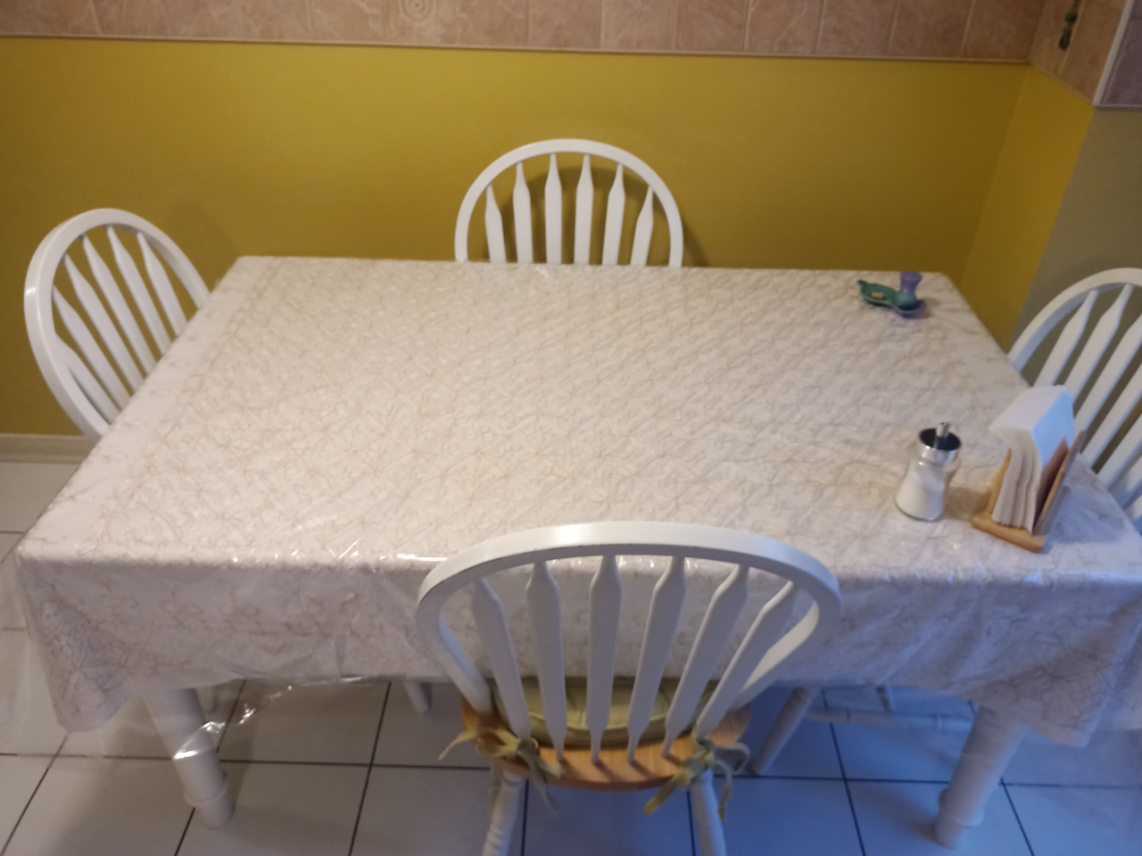 Oak wood top, white six seater Set - photo 2