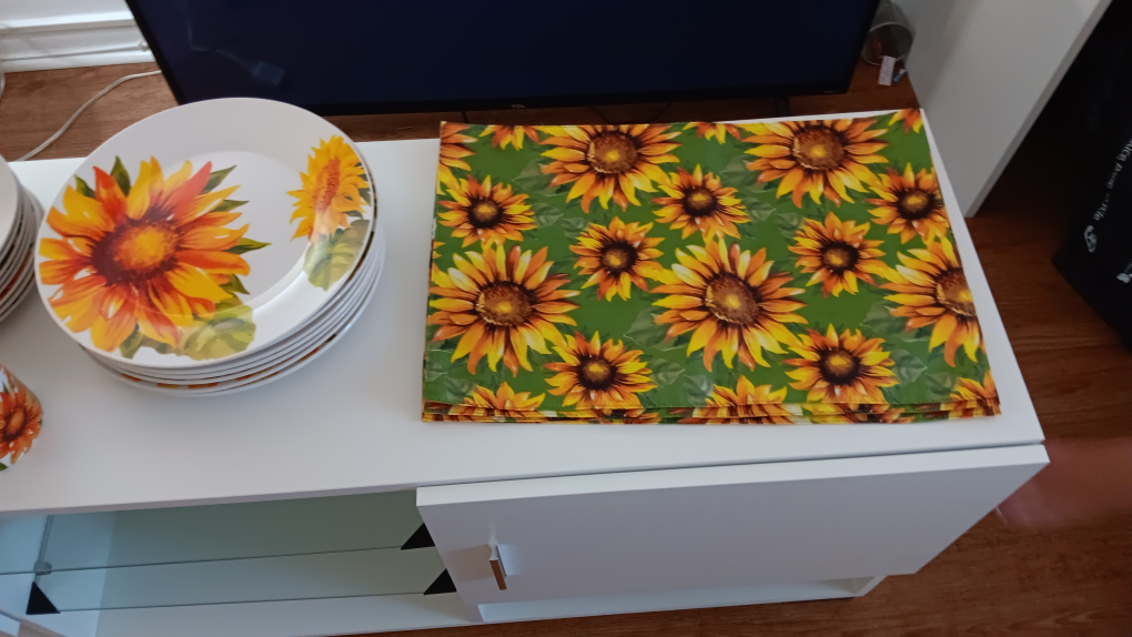 set of plates and bowls and place mats - photo 2