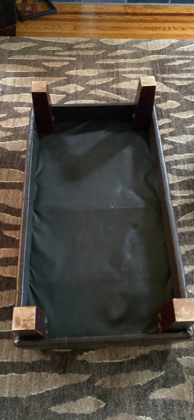 Brown Faux Leather Ottoman - photo 2