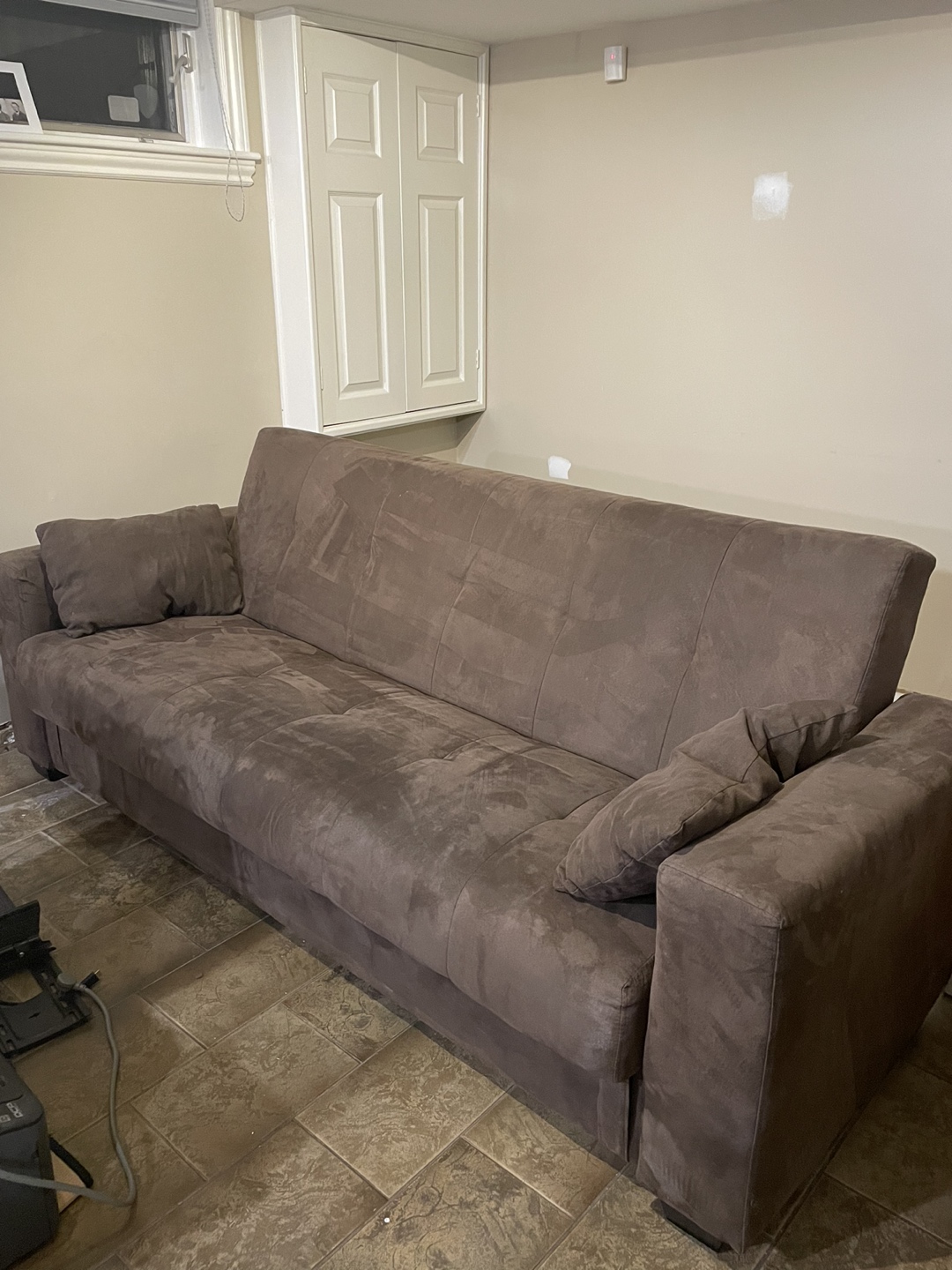 Faux Suede Futon/Sofa with storage image indicator(2)