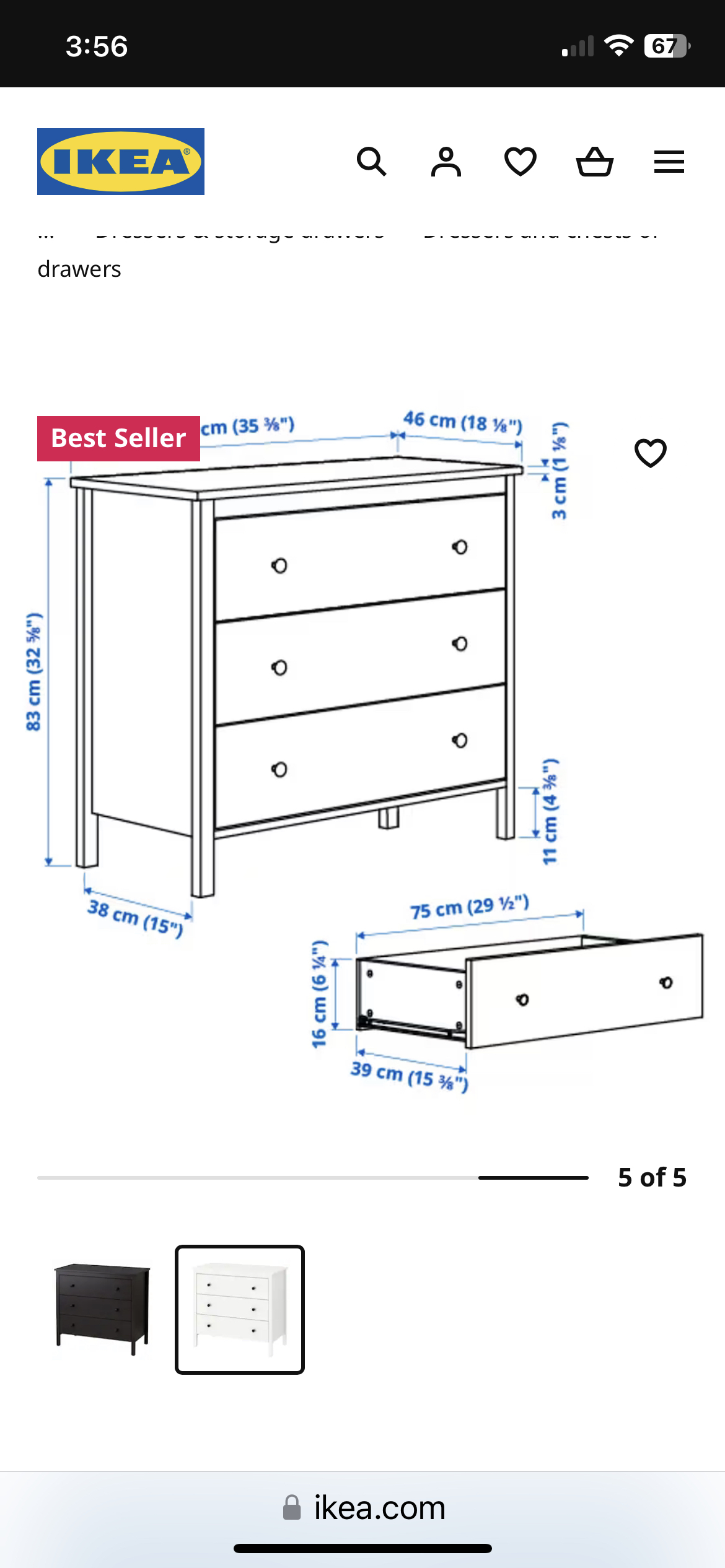 White IKEA Koppang dresser - photo 4