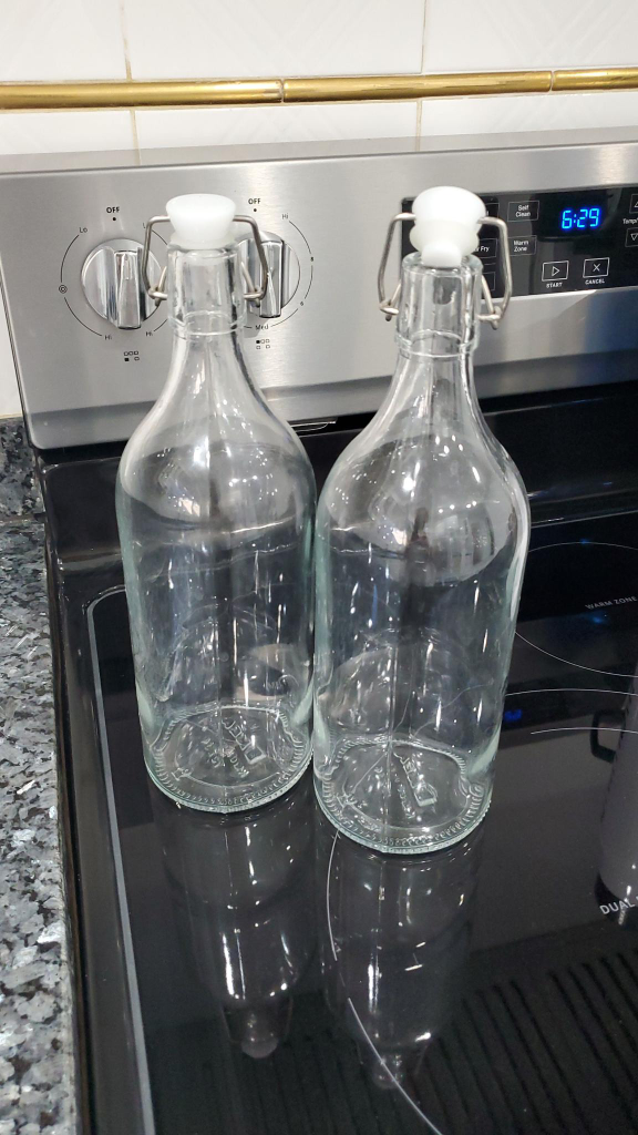 Ikea glass bottles x 2