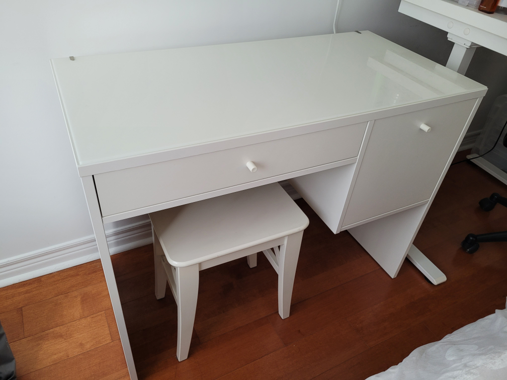 Ikea Syvde Cosmetic Table with Ingolf Stool