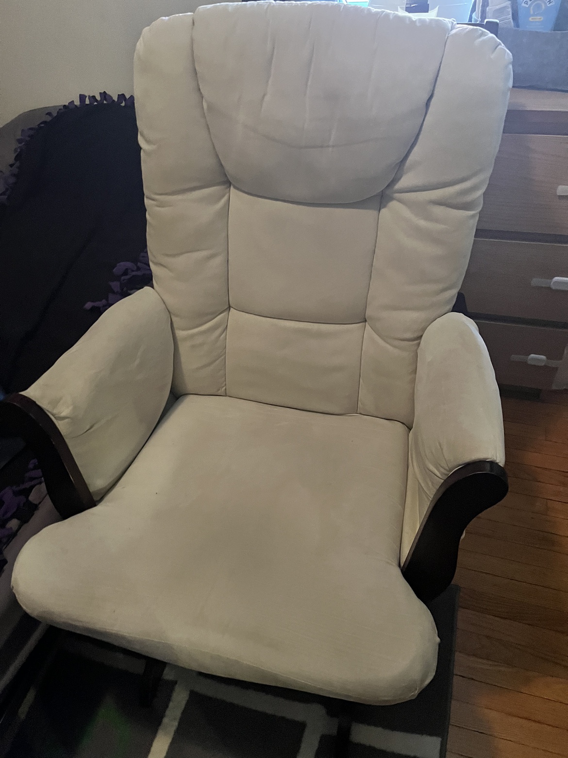 Rocking glider chair and ottoman
