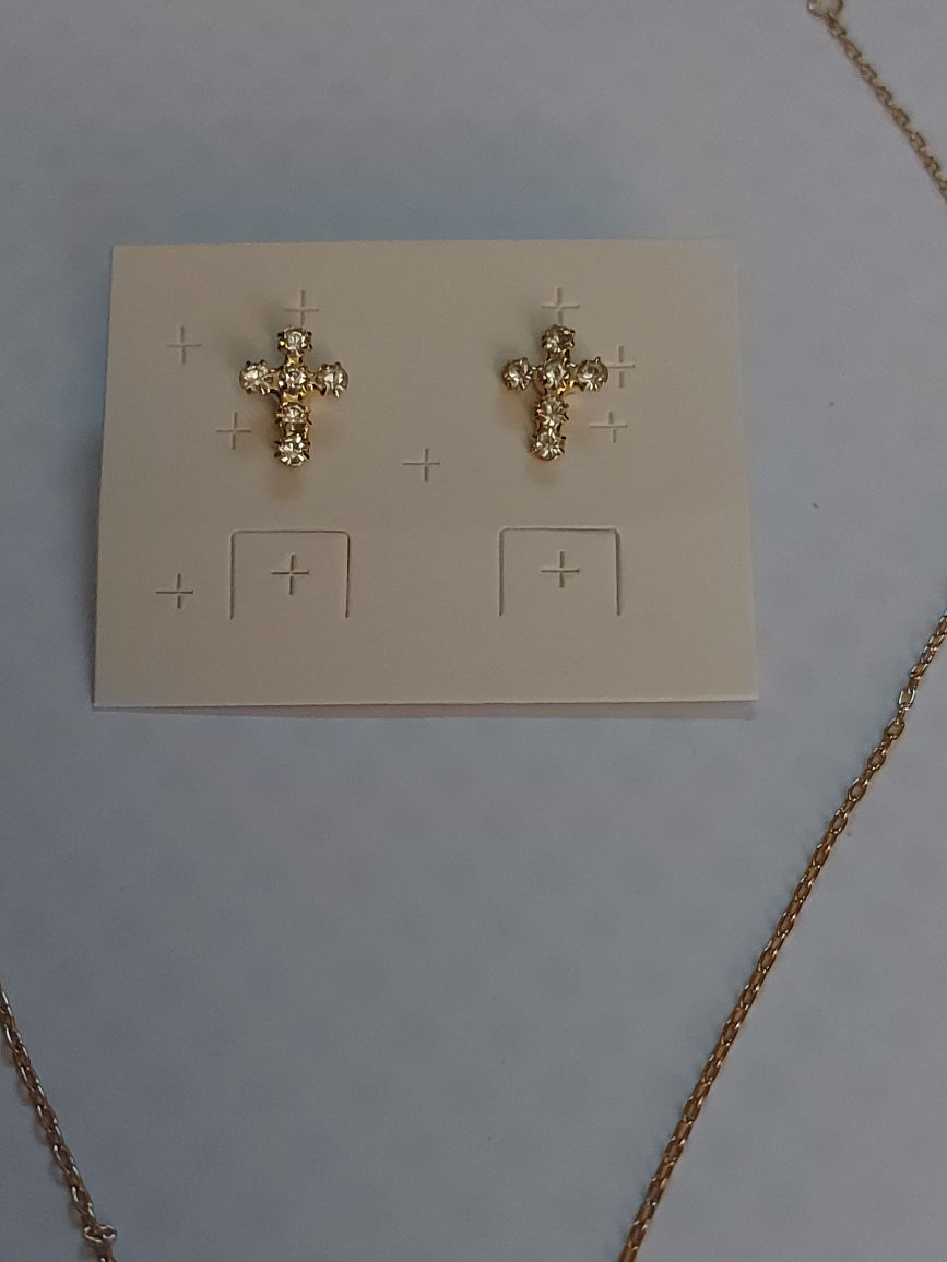 Cross Necklace and Stud Earring Set - photo 3
