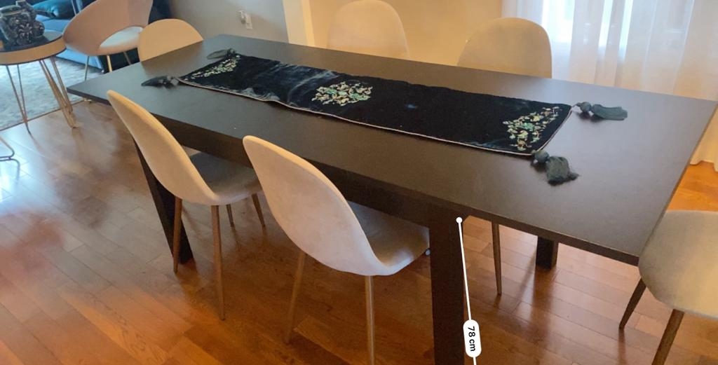 dining table ikea with extension and 6 upholstered chairs