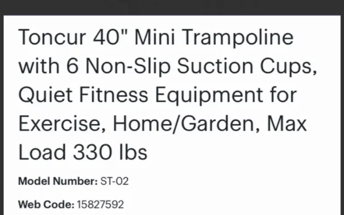 TonCur 40 inch trampoline - photo 2