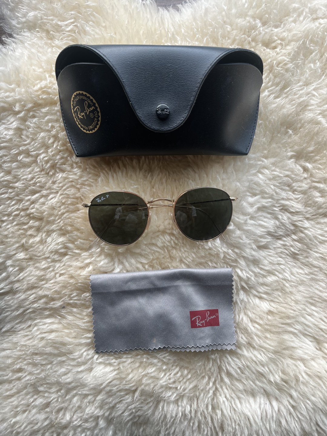 Ray Ban polarized round sunglasses thumbnail