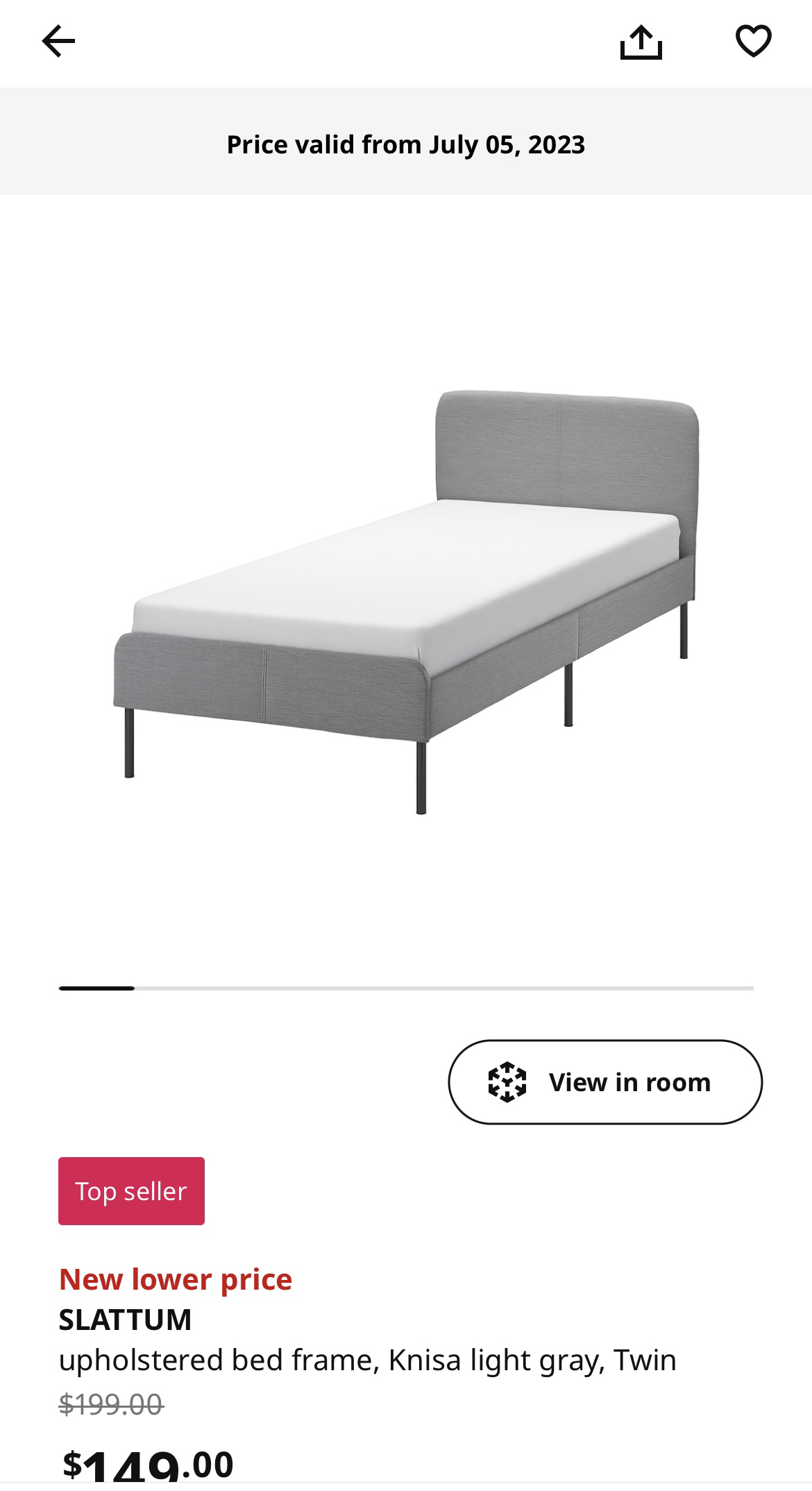 Ikea bed frame with mattress(~8/27)