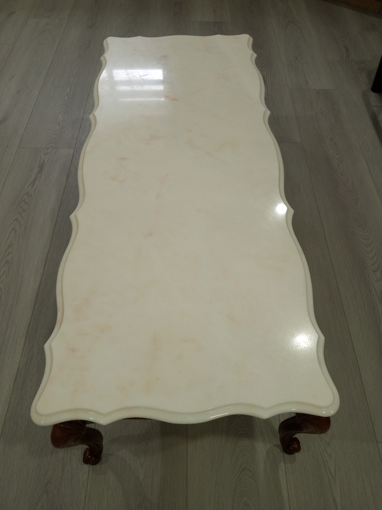 marble coffee table with side table