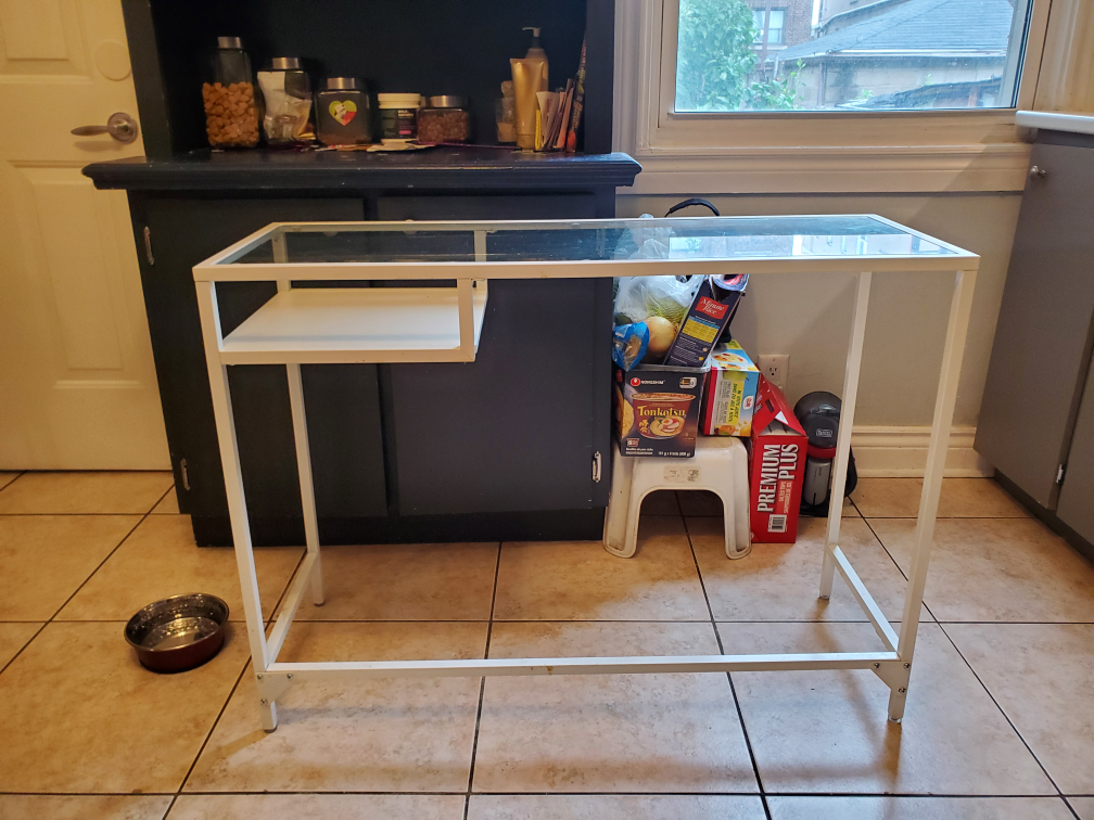 ikea glass desk, white - photo 3