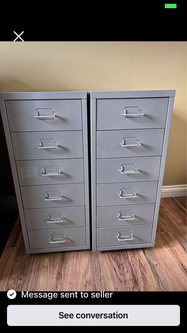 Two Helmer Metal Drawer Unit On Casters