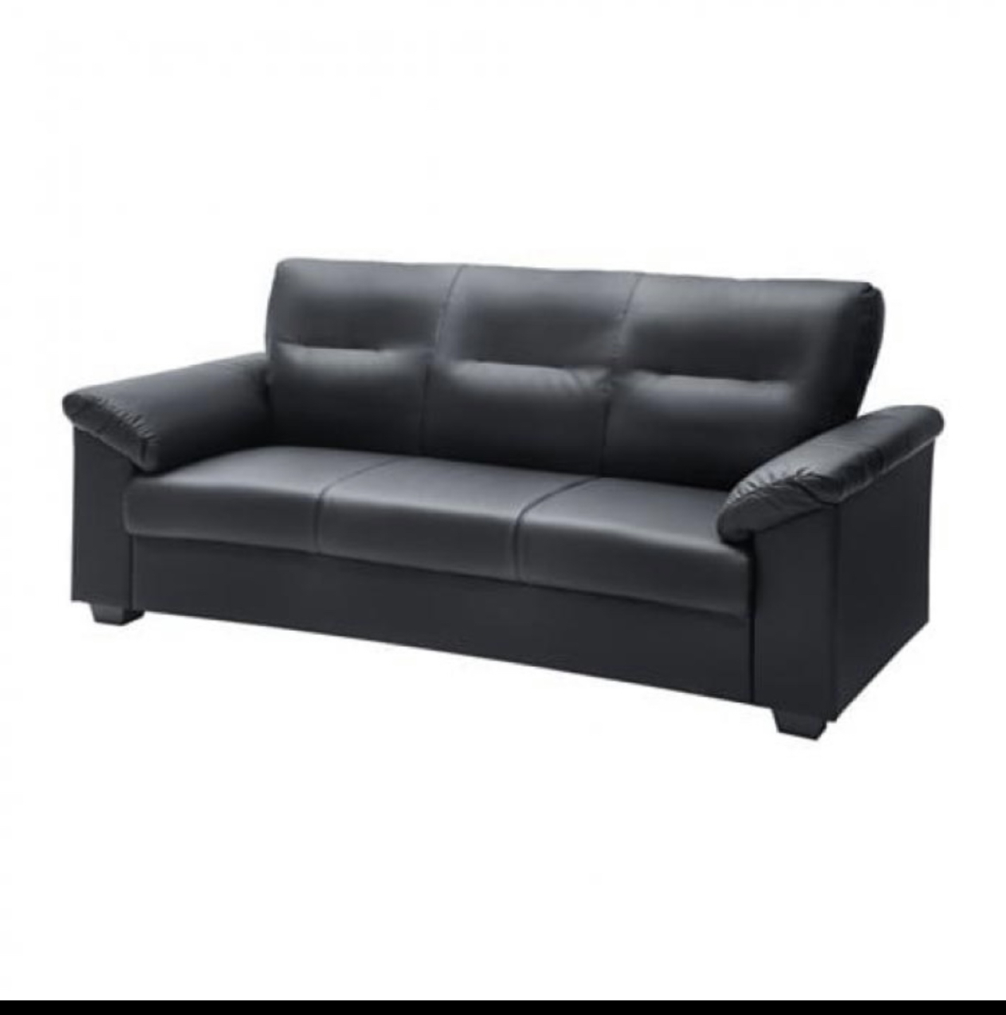 Ikea black faux leather sofa
