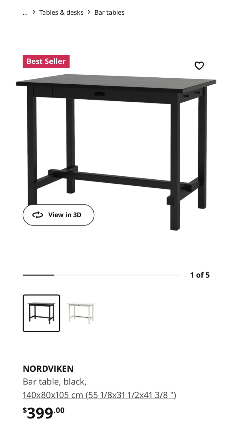 Black Bar Table/Island - photo 4
