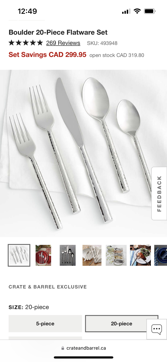 Crate & Barrel Boulder Flatware Set (40 pcs) - photo 4
