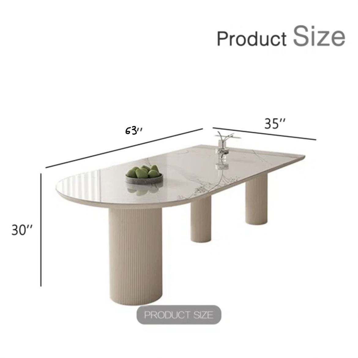 Lexly Oval Marble Dining Table - photo 4