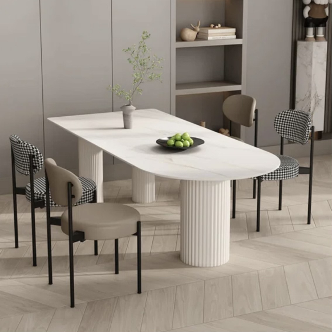 Lexly Oval Marble Dining Table