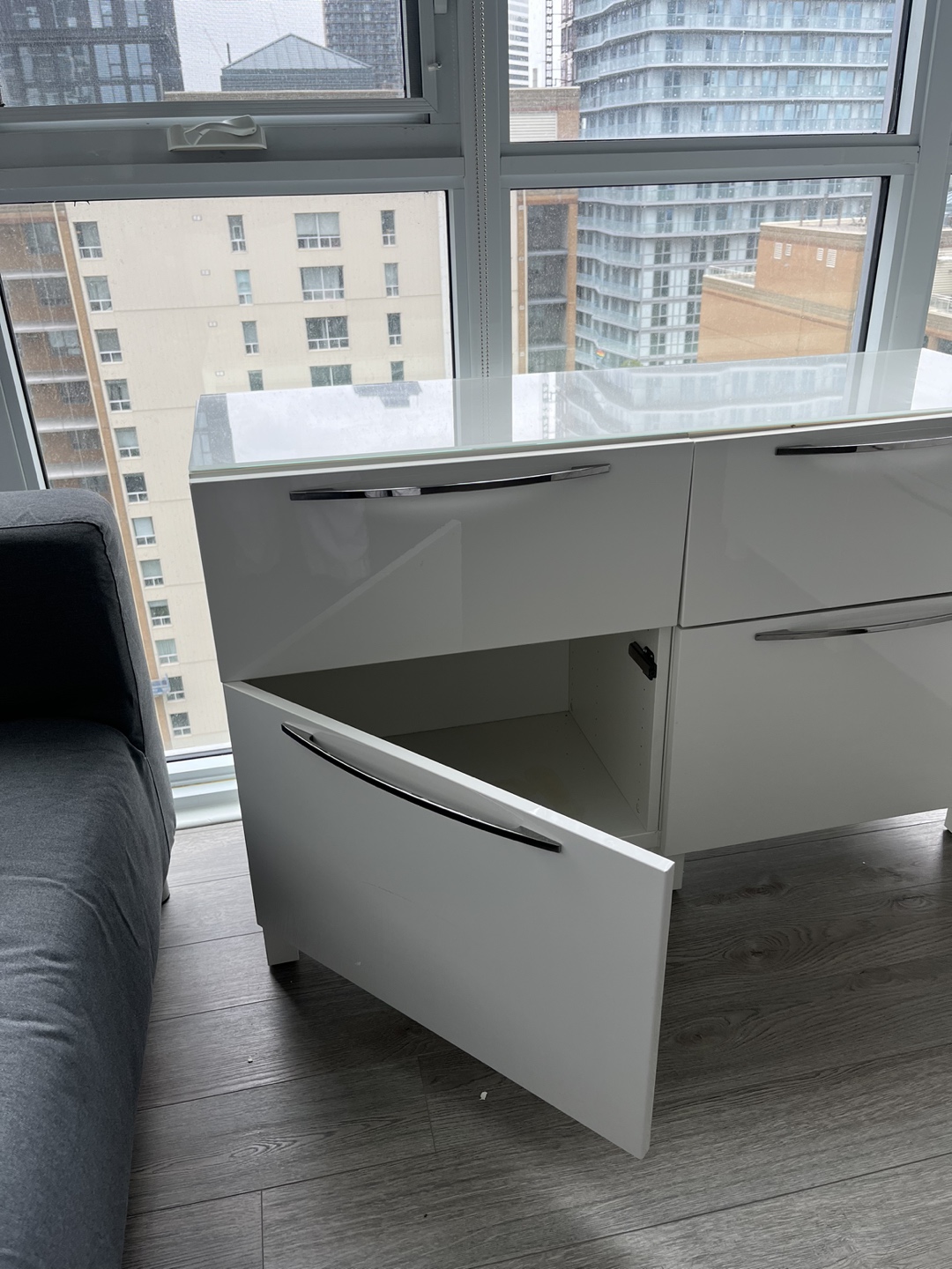Must go today-IKEA Besta Custom Built with Glass Top, $100 obo - photo 2