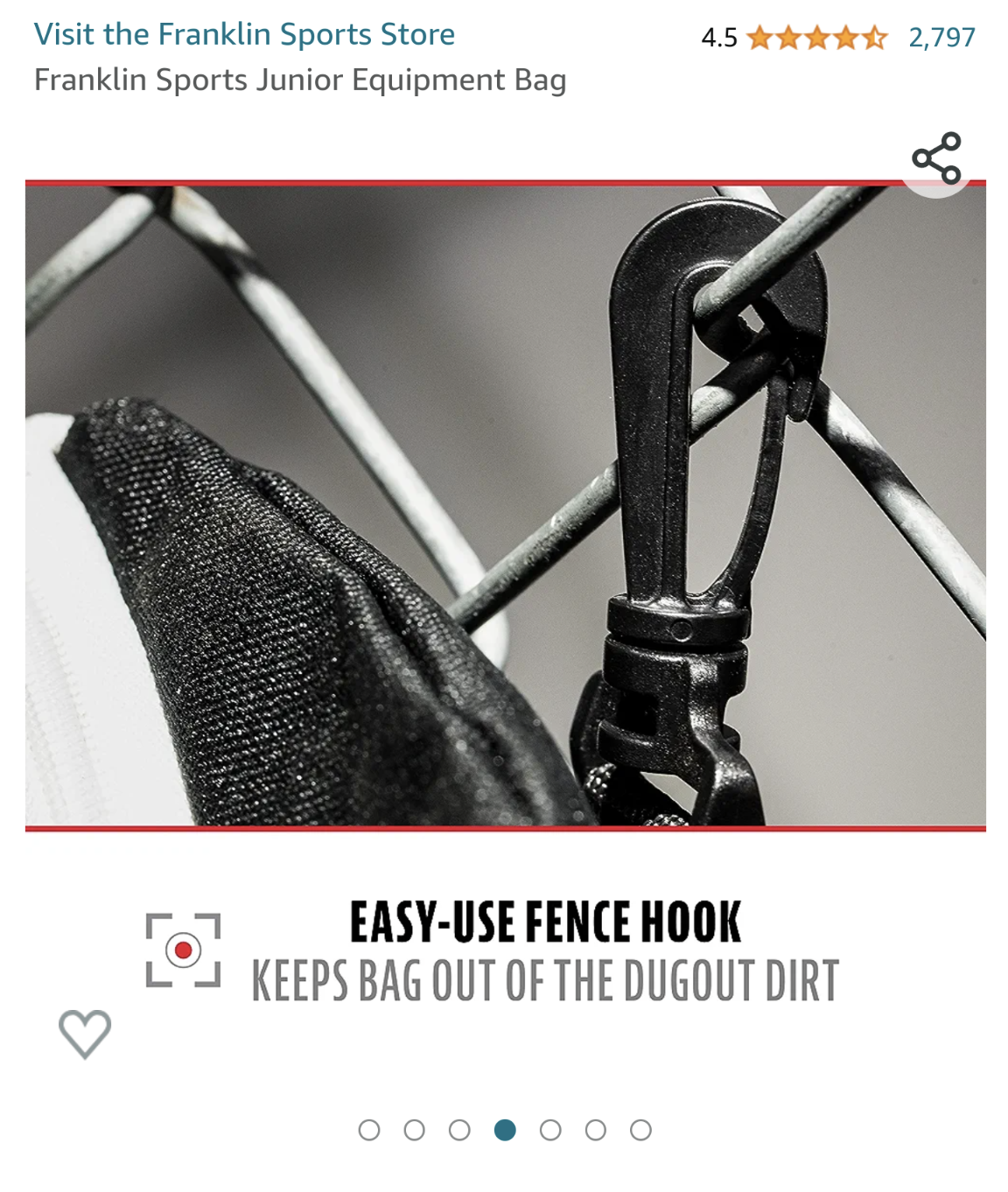 Franklin softball/baseball junior equipment bag image indicator(8)