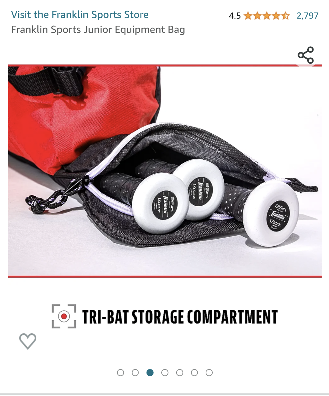 Franklin softball/baseball junior equipment bag image indicator(9)