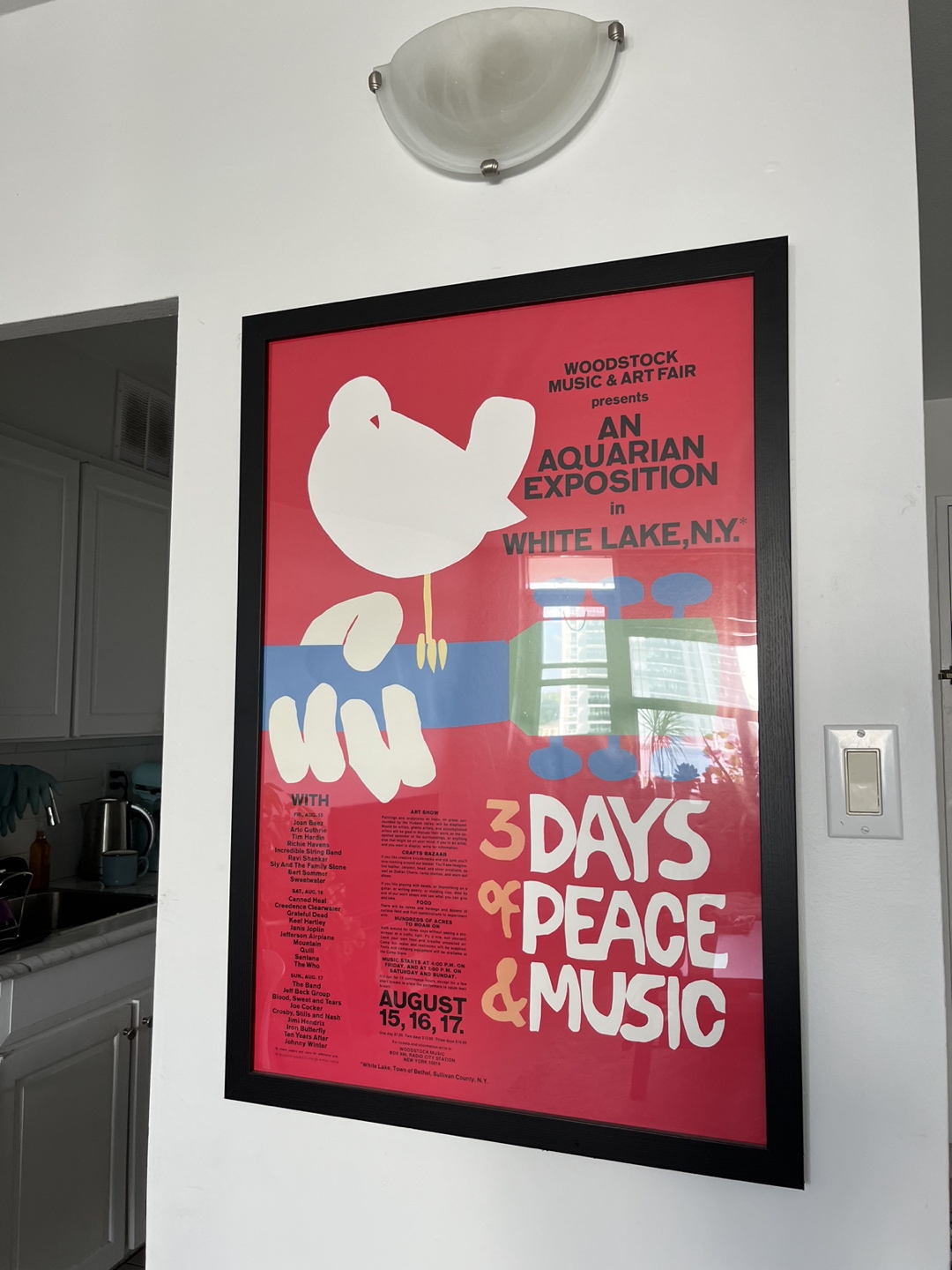 Framed Woodstock Poster 24 x 36