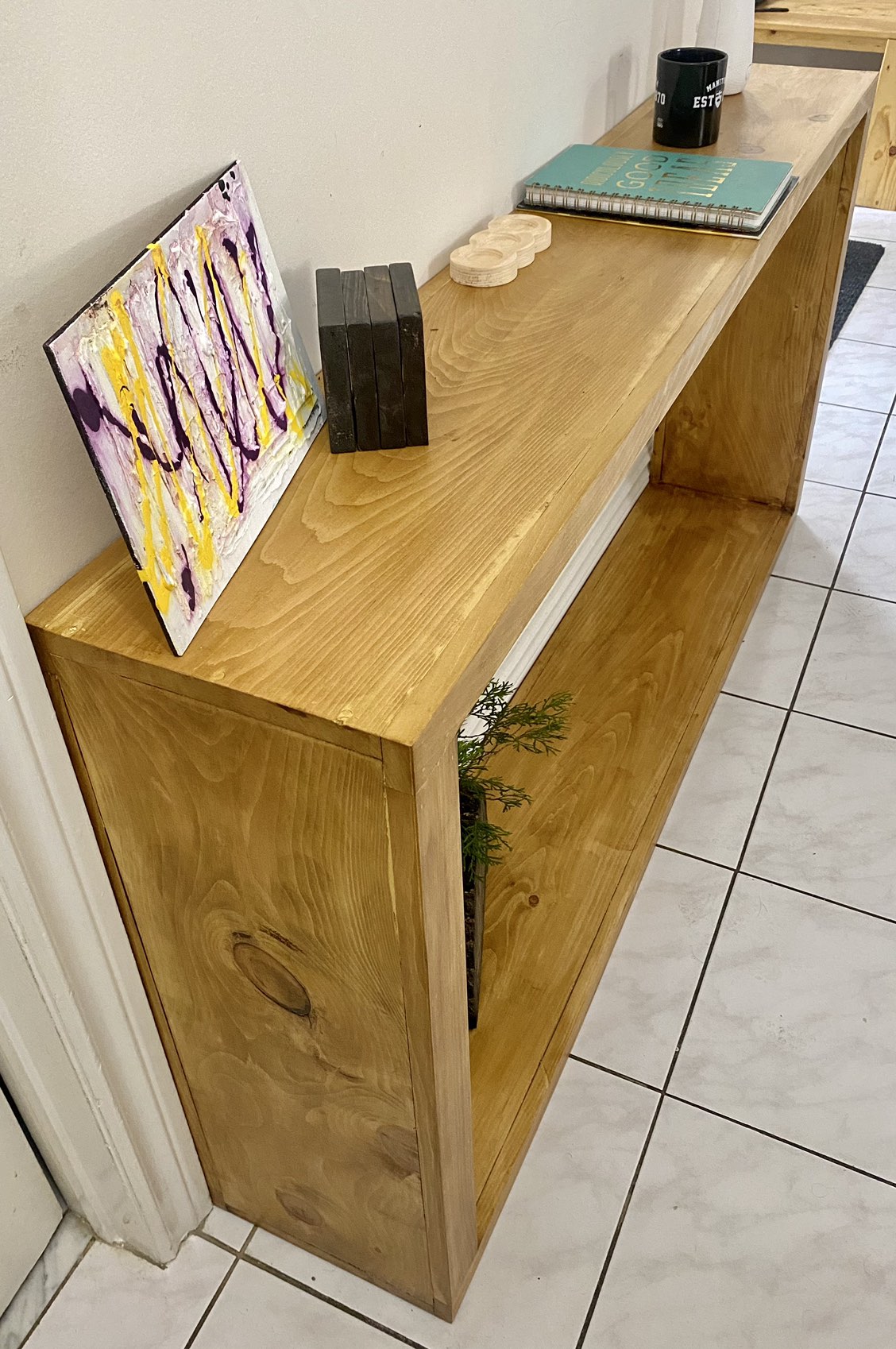 Solid wood handcrafted console table - photo 5