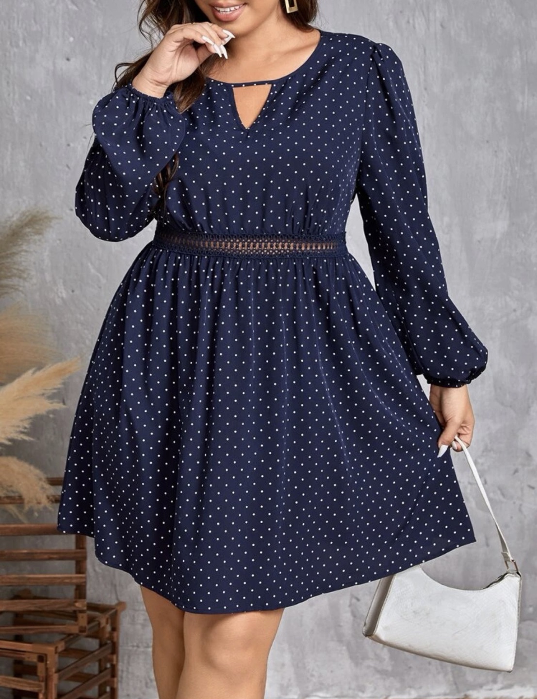 Plus polka dot dress - photo 3
