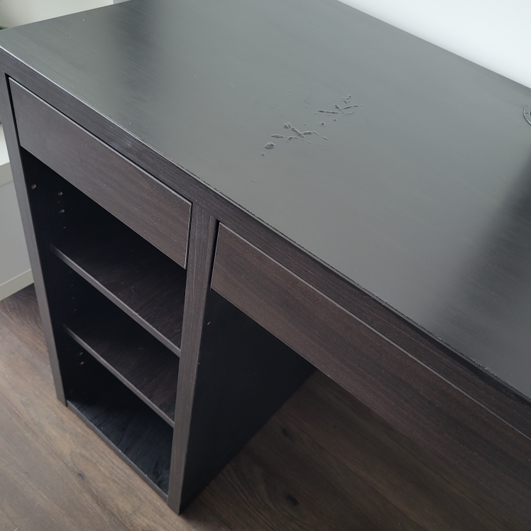 IKEA computer desk in black & brown - photo 4
