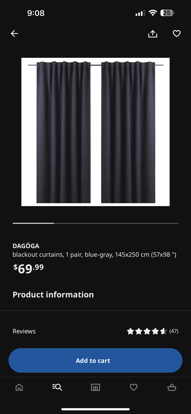 IKEA Blackout Curtains 3 sets