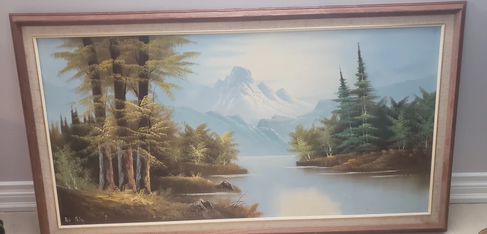 vintage oil paint art, framed painting - photo 3