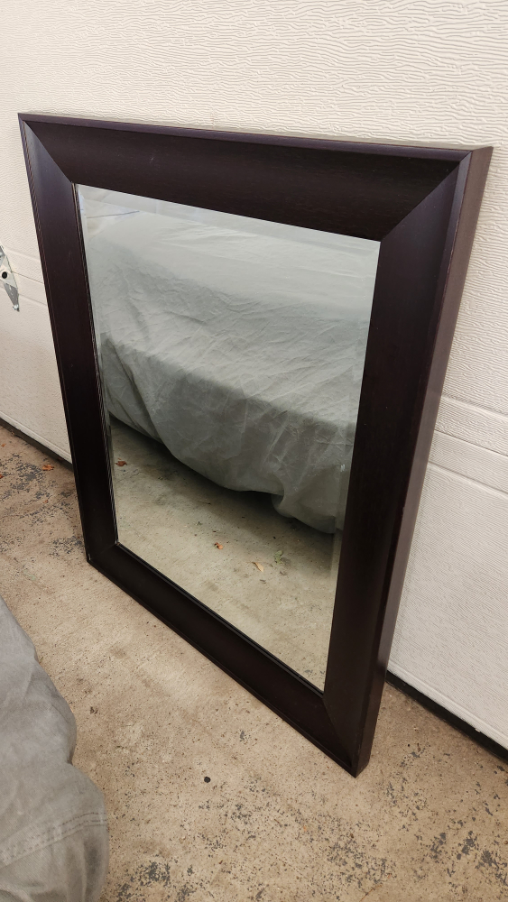 28.375"× 34.375" brown mirror