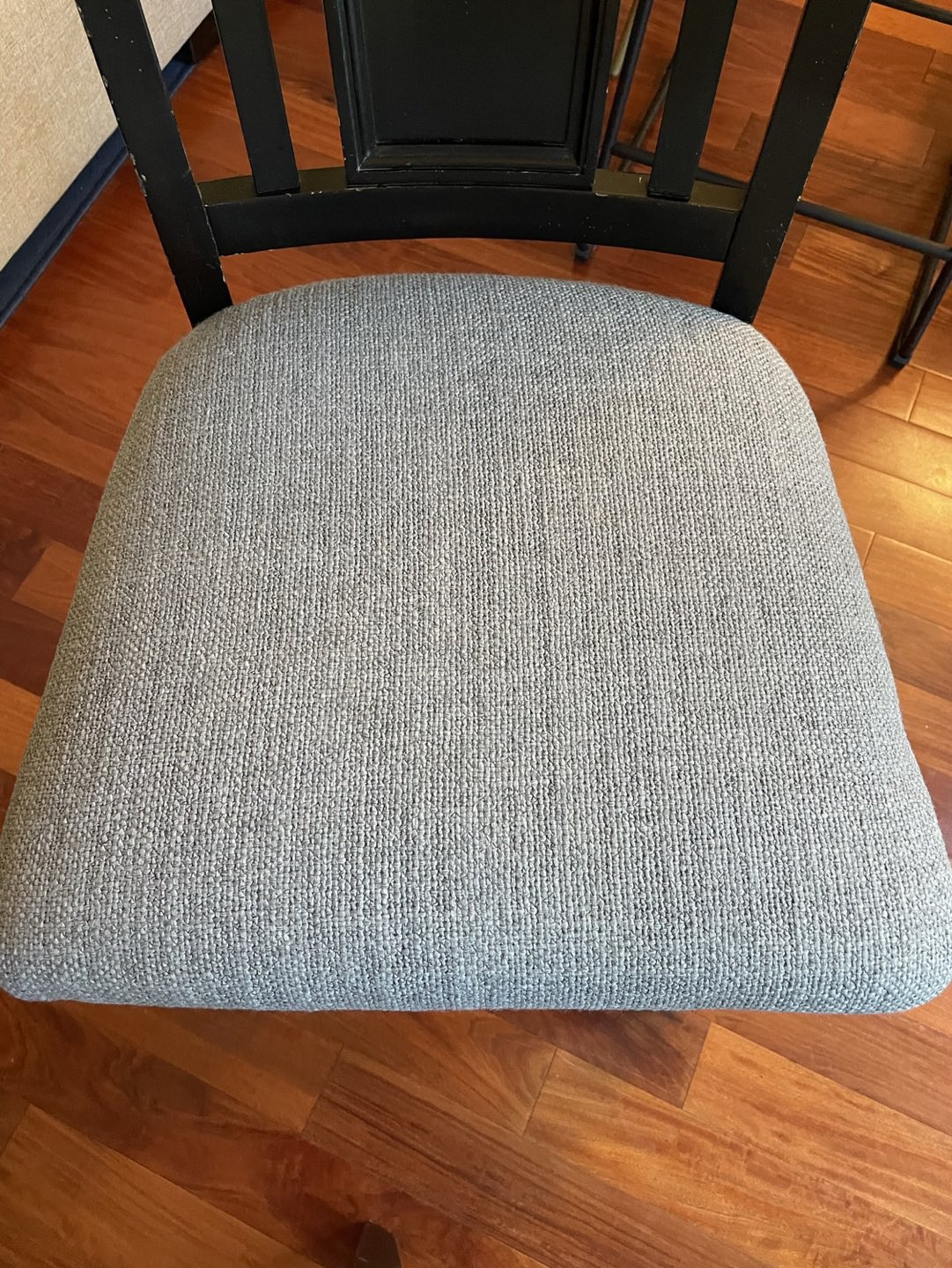 Three wood framed upholstered counter stools - photo 3