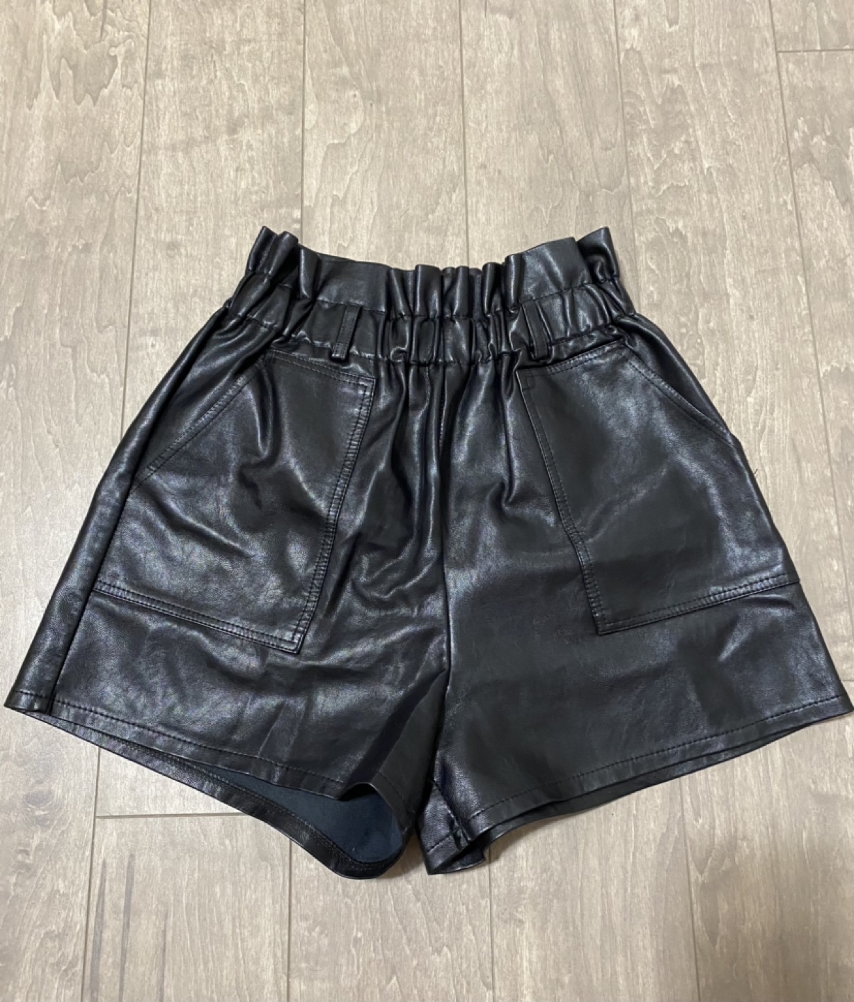 Artificial leather shorts thumbnail