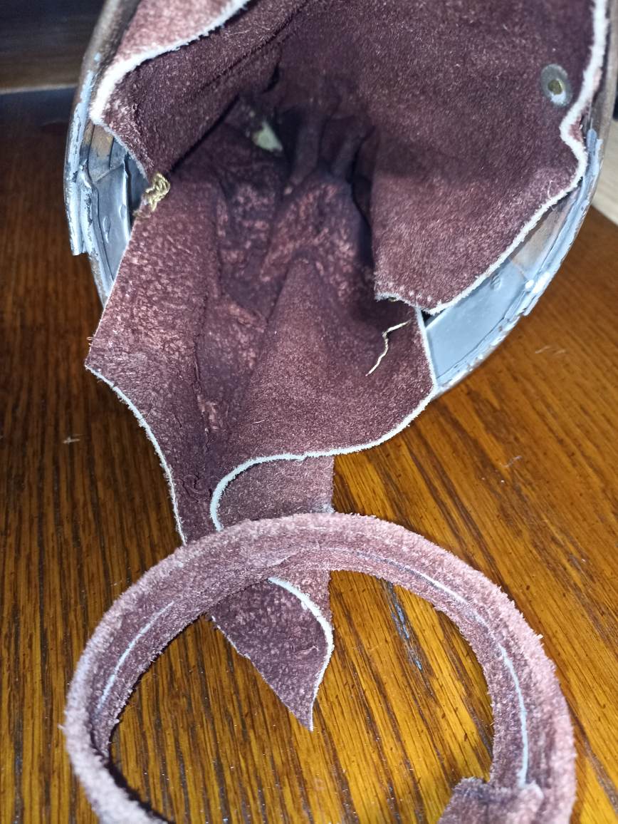 Medieval metal glove with real leather - photo 3