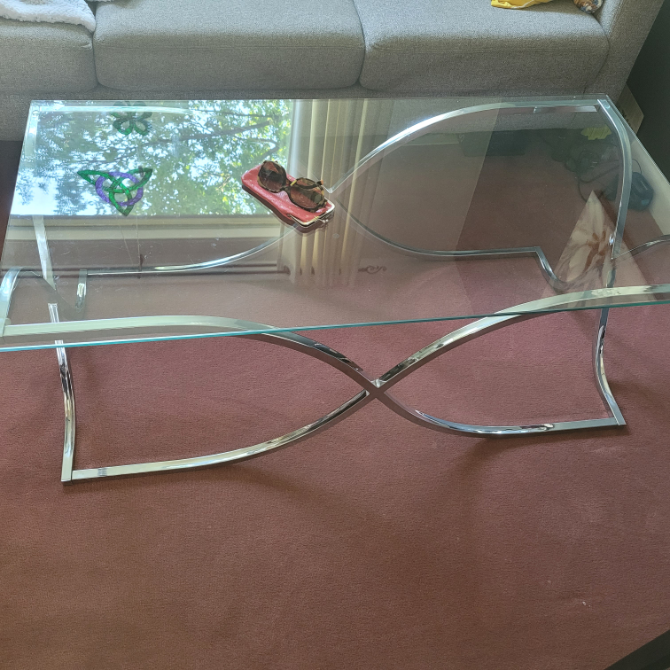 Glass coffee table