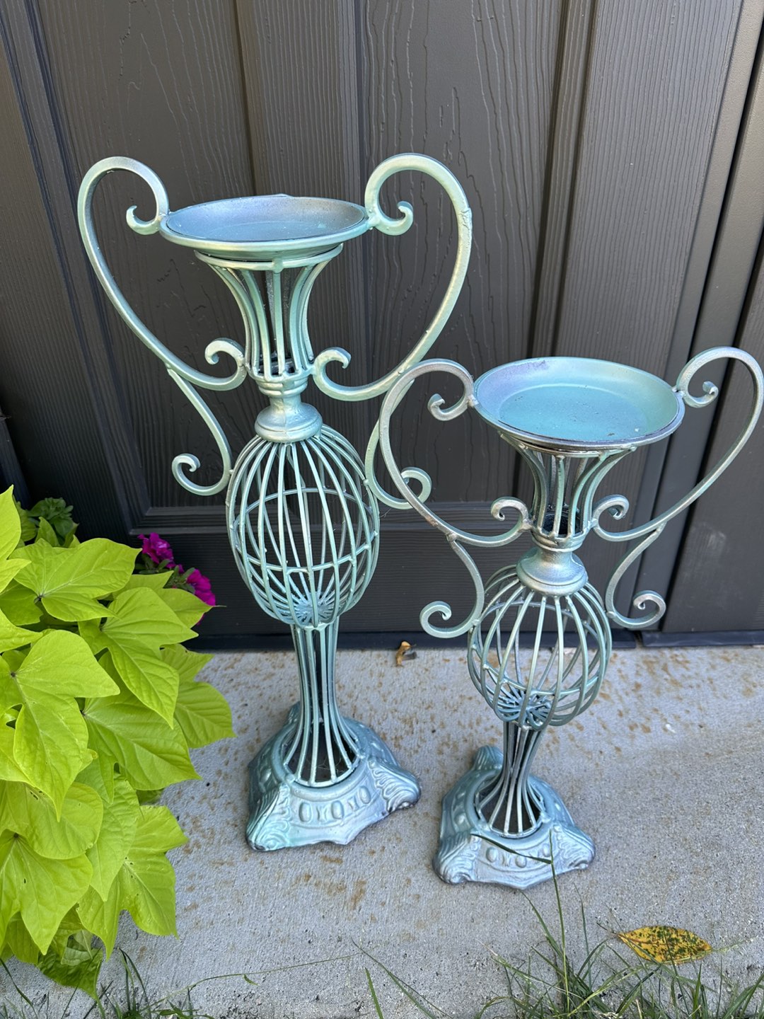 Two metal candle holders!
