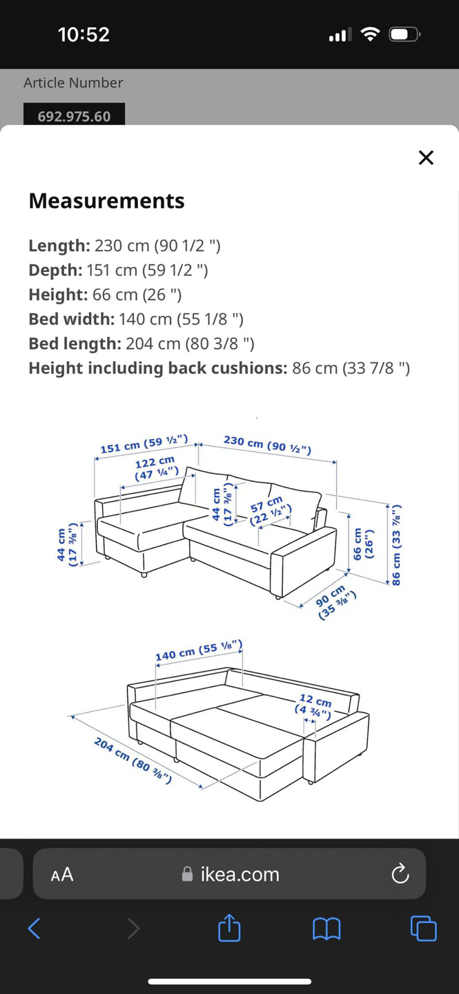 IKEA friheten blue couch - photo 5