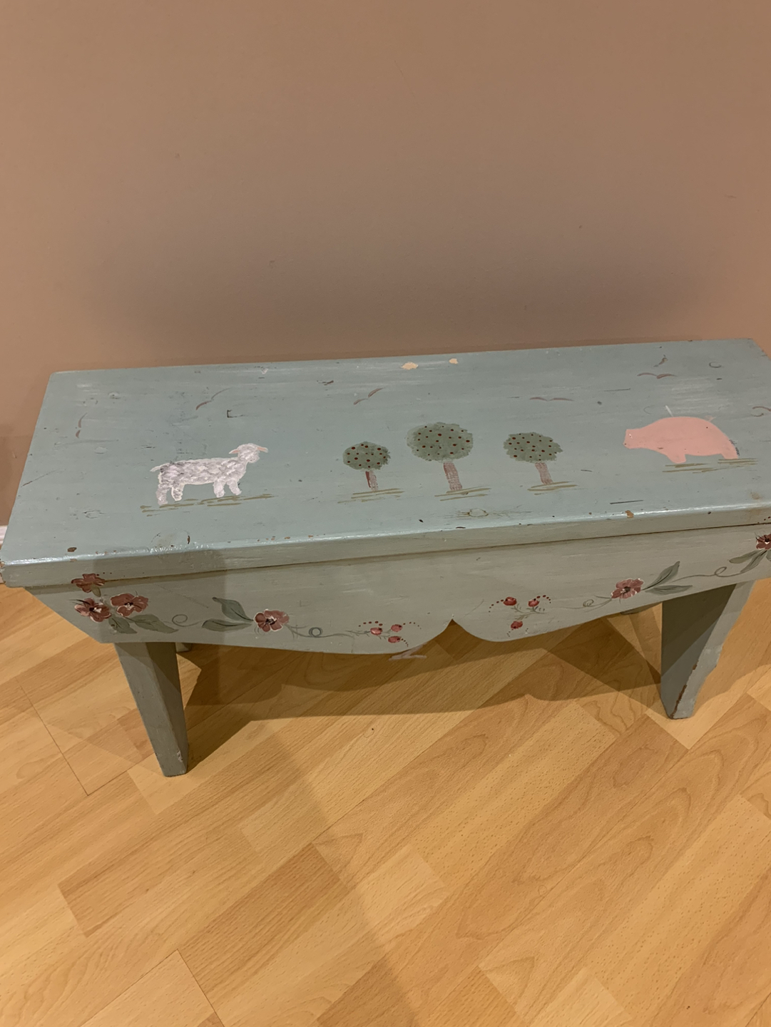 Wooden Bench, Hand painted light green - photo 2
