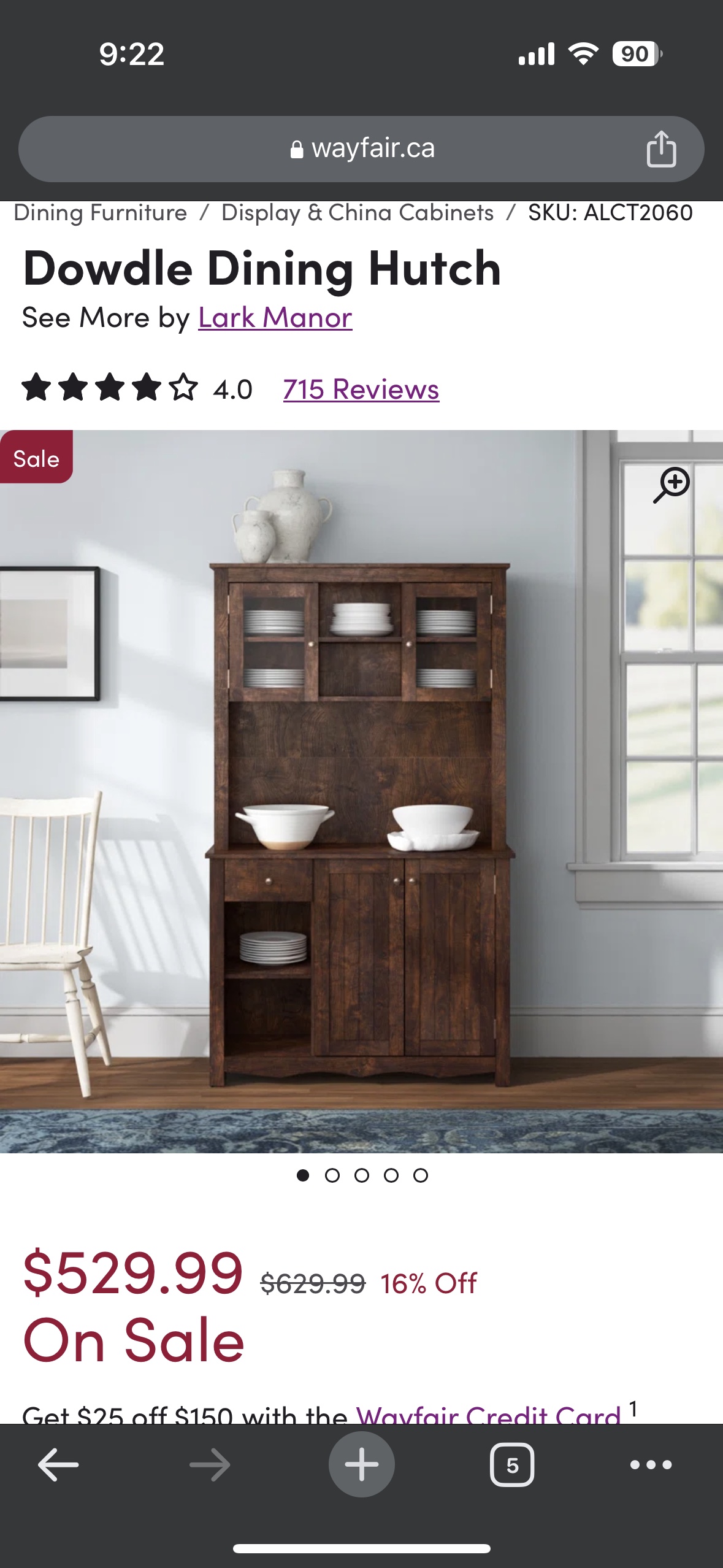 Dining cabinet or hutch