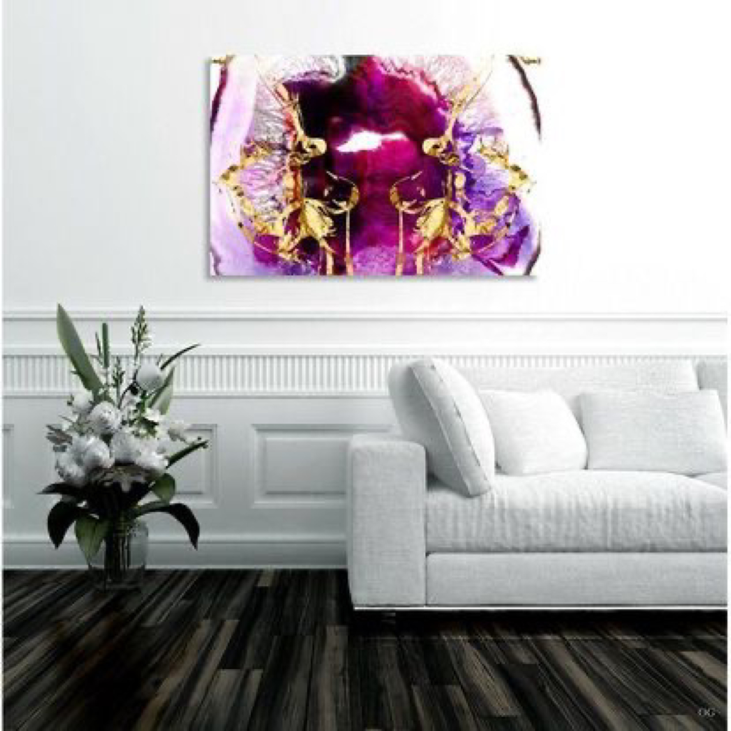 Abstract pink/gold wall art decor - photo 2