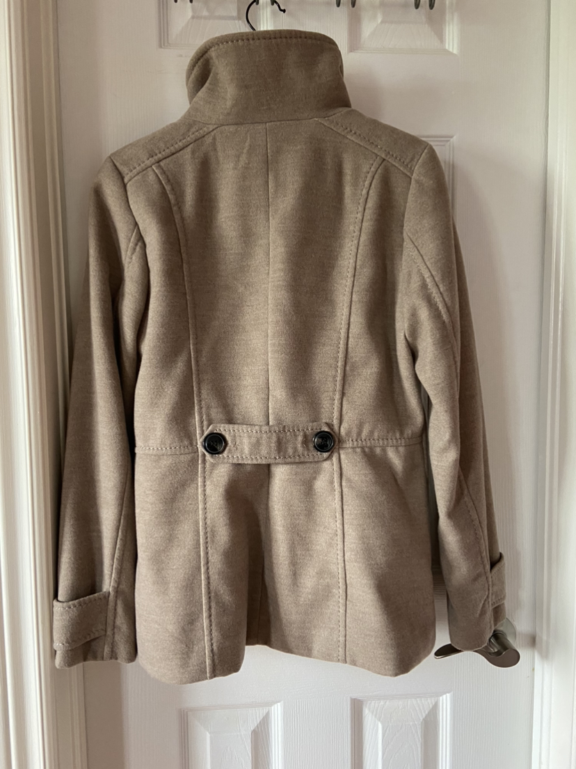 H&M Pea Coat Fall Winter  Beige/Cream Sz 6 - photo 3