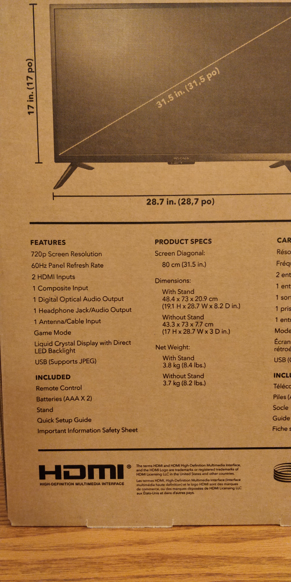 INSIGNIA 32" LED TV image indicator(6)