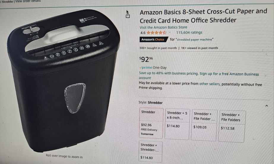 Epson Printer & Amazon Basic  Shredder image indicator(2)