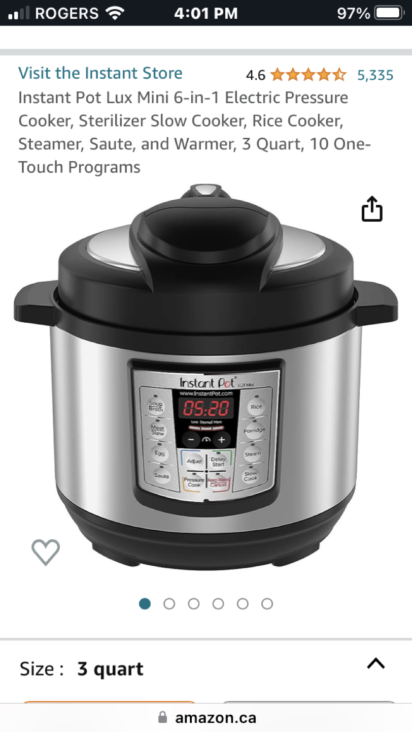 Instant Pot 6 in 1 3 quart/ Steam basket priced separately. - photo 5