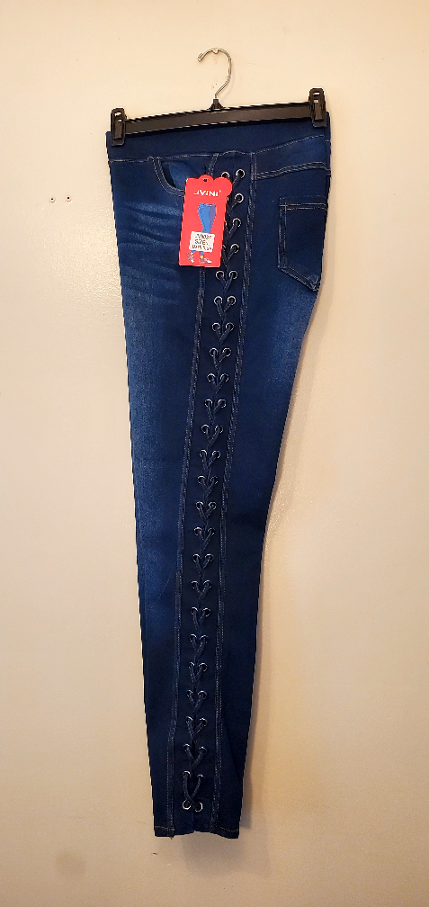 🔥NWOT JVINI Jeggings Blue US Large - photo 4